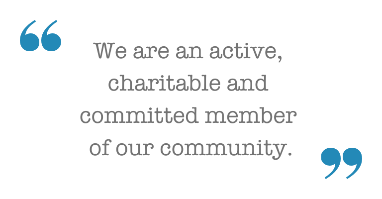 We are an active member of our community.